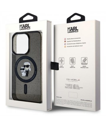 Karl Lagerfeld Karl&Choupette Glitter MagSafe case for iPhone 15 Pro - black