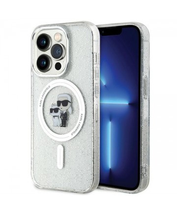 Karl Lagerfeld Karl&Choupette Glitter MagSafe case for iPhone 15 Pro - transparent