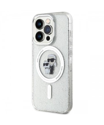 Karl Lagerfeld Karl&Choupette Glitter MagSafe case for iPhone 15 Pro - transparent