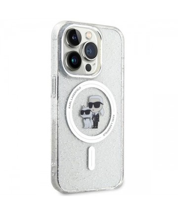 Karl Lagerfeld Karl&Choupette Glitter MagSafe case for iPhone 15 Pro - transparent