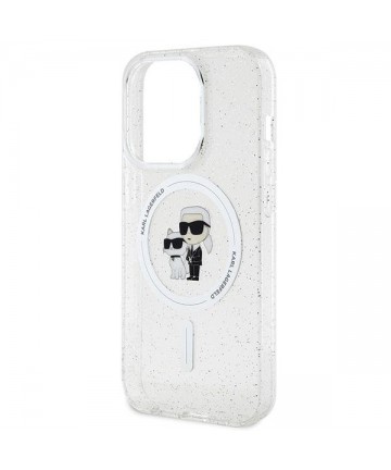 Karl Lagerfeld Karl&Choupette Glitter MagSafe case for iPhone 15 Pro - transparent