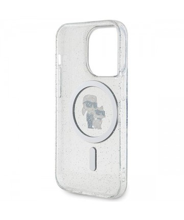 Karl Lagerfeld Karl&Choupette Glitter MagSafe case for iPhone 15 Pro - transparent