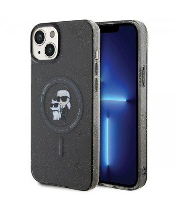 Karl Lagerfeld Karl&Choupette Glitter MagSafe case for iPhone 15 - black