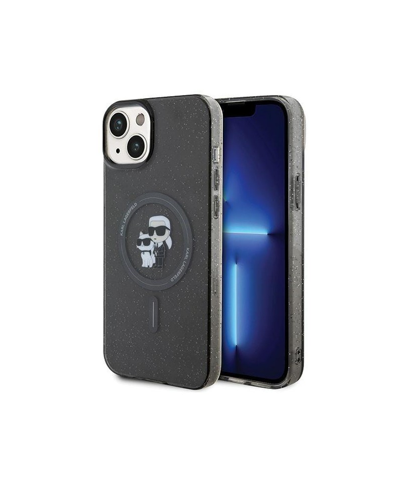 Karl Lagerfeld Karl&Choupette Glitter MagSafe case for iPhone 15 - black