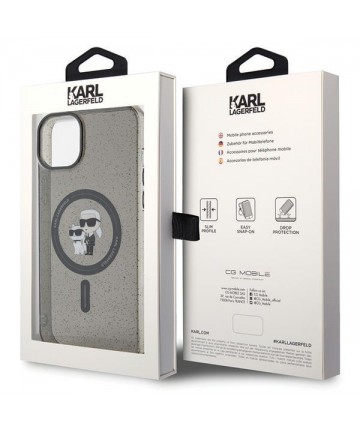 Karl Lagerfeld Karl&Choupette Glitter MagSafe case for iPhone 15 - black