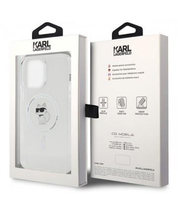 Karl Lagerfeld IML Choupette MagSafe case for iPhone 15 Pro Max - transparent