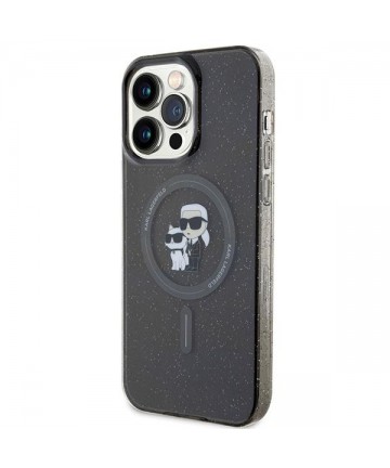Karl Lagerfeld Karl&Choupette Glitter MagSafe case for iPhone 15 Pro Max - black