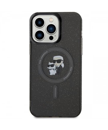 Karl Lagerfeld Karl&Choupette Glitter MagSafe case for iPhone 15 Pro Max - black