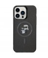 Karl Lagerfeld Karl&Choupette Glitter MagSafe case for iPhone 15 Pro Max - black