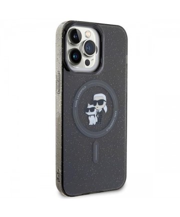 Karl Lagerfeld Karl&Choupette Glitter MagSafe case for iPhone 15 Pro Max - black
