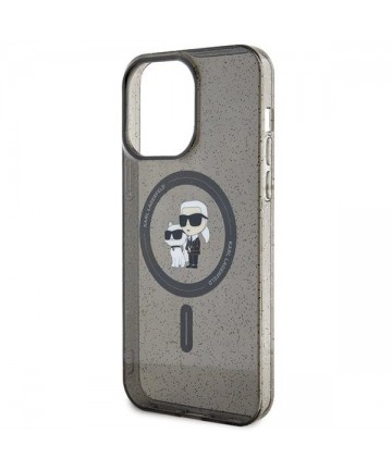Karl Lagerfeld Karl&Choupette Glitter MagSafe case for iPhone 15 Pro Max - black