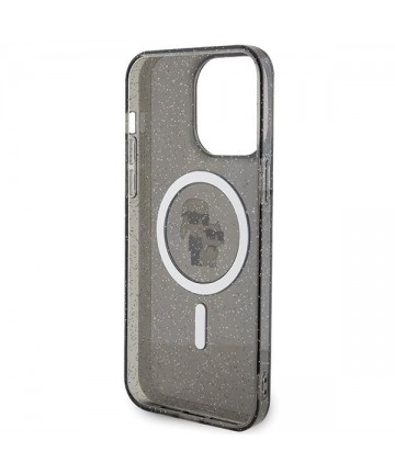 Karl Lagerfeld Karl&Choupette Glitter MagSafe case for iPhone 15 Pro Max - black