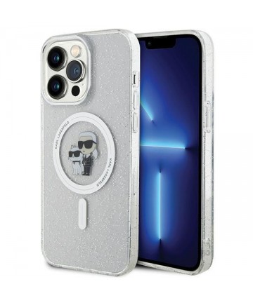Karl Lagerfeld Karl&Choupette Glitter MagSafe case for iPhone 15 Pro Max - transparent