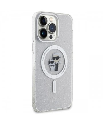 Karl Lagerfeld Karl&Choupette Glitter MagSafe case for iPhone 15 Pro Max - transparent