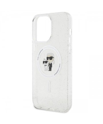 Karl Lagerfeld Karl&Choupette Glitter MagSafe case for iPhone 15 Pro Max - transparent
