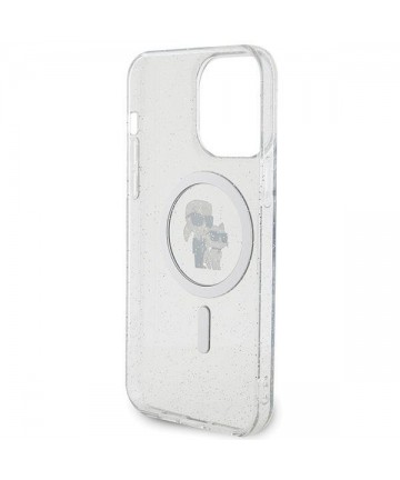 Karl Lagerfeld Karl&Choupette Glitter MagSafe case for iPhone 15 Pro Max - transparent