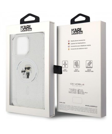 Karl Lagerfeld Karl&Choupette Glitter MagSafe case for iPhone 15 Pro Max - transparent