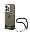 Guess Translucent Pearl Strap Case for iPhone 14 Pro - Black