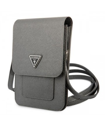 Guess Handbag GUWBSATMGR gray / gray Saffiano Triangle