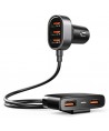 Joyroom fast car charger 5x USB 6.2 A with extension cable black (JR-CL03)