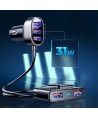 Joyroom fast car charger 5x USB 6.2 A with extension cable black (JR-CL03)