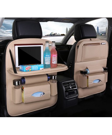 Car organizer for the seat foldable shelf mini car table beige