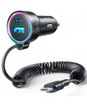 Joyroom JR-CL07 72W 3-in-1 Car Charger with 1.6m USB-C Cable – Black
