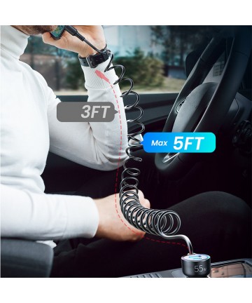 Joyroom JR-CL07 72W 3-in-1 Car Charger with 1.6m USB-C Cable – Black