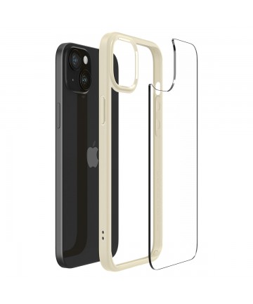 Spigen Crystal Hybrid iPhone 15 Plus Case - Transparent Beige