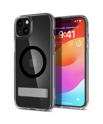 Spigen Ultra Hybrid S MagSafe Case with Stand for iPhone 15 Plus - Black