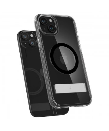 Spigen Ultra Hybrid S MagSafe Case with Stand for iPhone 15 Plus - Black