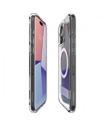 Spigen Ultra Hybrid S MagSafe Case with Stand for iPhone 15 Pro - Transparent