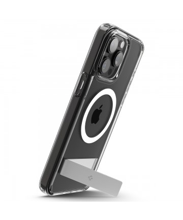 Spigen Ultra Hybrid S MagSafe Case with Stand for iPhone 15 Pro - Transparent