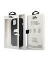 Karl Lagerfeld Leather Ikonik Karl's Head Metal Case for iPhone 13 mini - Black