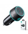 2x USB C 70W car charger with LED backlight Joyroom JR-CCN02 - black
