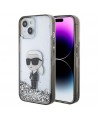 Karl Lagerfeld KLHCP15SLKKNSK iPhone 15 6.1" transparent hardcase Liquid Glitter Ikonik