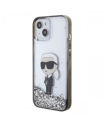 Karl Lagerfeld KLHCP15SLKKNSK iPhone 15 6.1" transparent hardcase Liquid Glitter Ikonik