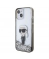 Karl Lagerfeld KLHCP15SLKKNSK iPhone 15 6.1" transparent hardcase Liquid Glitter Ikonik