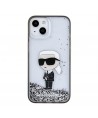 Karl Lagerfeld KLHCP15SLKKNSK iPhone 15 6.1" transparent hardcase Liquid Glitter Ikonik