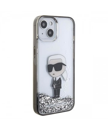 Karl Lagerfeld KLHCP15SLKKNSK iPhone 15 6.1" transparent hardcase Liquid Glitter Ikonik