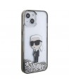 Karl Lagerfeld KLHCP15SLKKNSK iPhone 15 6.1" transparent hardcase Liquid Glitter Ikonik
