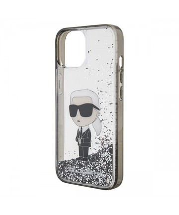 Karl Lagerfeld KLHCP15SLKKNSK iPhone 15 6.1" transparent hardcase Liquid Glitter Ikonik