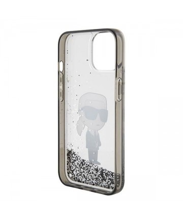 Karl Lagerfeld KLHCP15SLKKNSK iPhone 15 6.1" transparent hardcase Liquid Glitter Ikonik