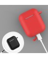Case for AirPods 2 / AirPods 1 silicone soft case for headphones + keychain carabiner pendant pink (case D)