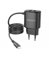 Dudao charger 2x USB with built-in 12W Lightning cable black (A2ProL black)