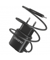 Dudao charger 2x USB with built-in 12W Lightning cable black (A2ProL black)