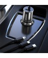 Dudao 3in1 USB car charger 3,4 A built-in cable Lightning / USB Type C / micro USB black (R5ProN black)