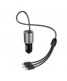 Dudao 3in1 USB car charger 3,4 A built-in cable Lightning / USB Type C / micro USB black (R5ProN black)