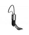Dudao 3in1 USB car charger 3,4 A built-in cable Lightning / USB Type C / micro USB black (R5ProN black)
