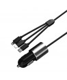 Dudao 3in1 USB car charger 3,4 A built-in cable Lightning / USB Type C / micro USB black (R5ProN black)